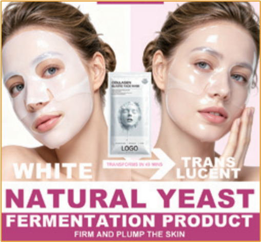 White-to-transparent gel face mask